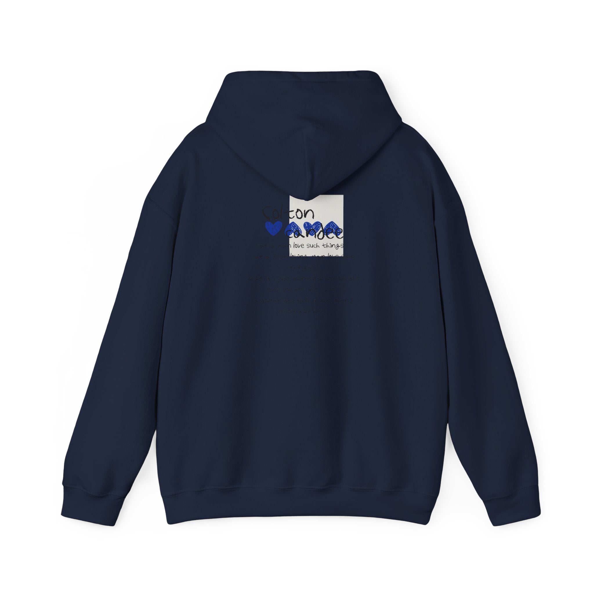 Blue Heart Poetry Hoodie — 'colton candee' Minimalist Graphic Pullover