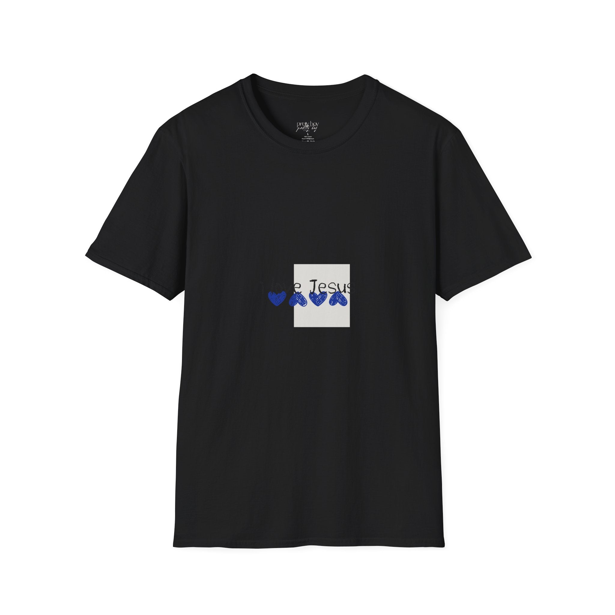 I Love Jesus T-Shirt — Blue Heart Faith Graphic Tee