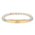 Jesus Natural Stone Stretch Bar Bracelet — Personalized Beaded Bracelet