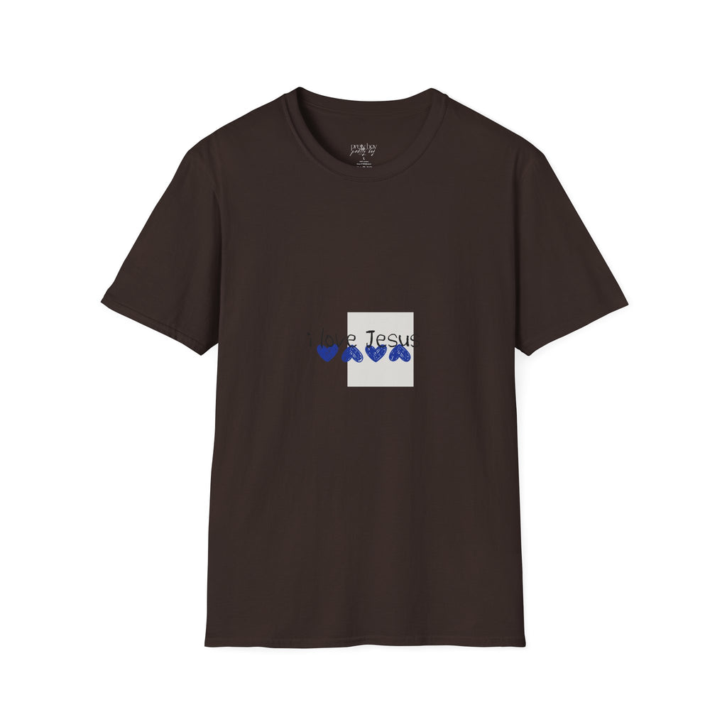 I Love Jesus T-Shirt — Blue Heart Faith Graphic Tee