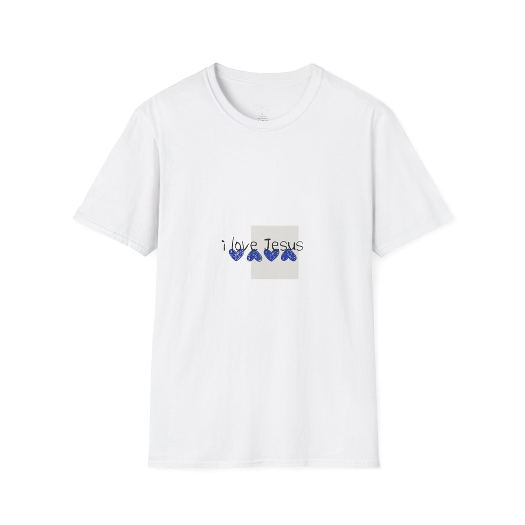 I Love Jesus T-Shirt — Blue Heart Faith Graphic Tee